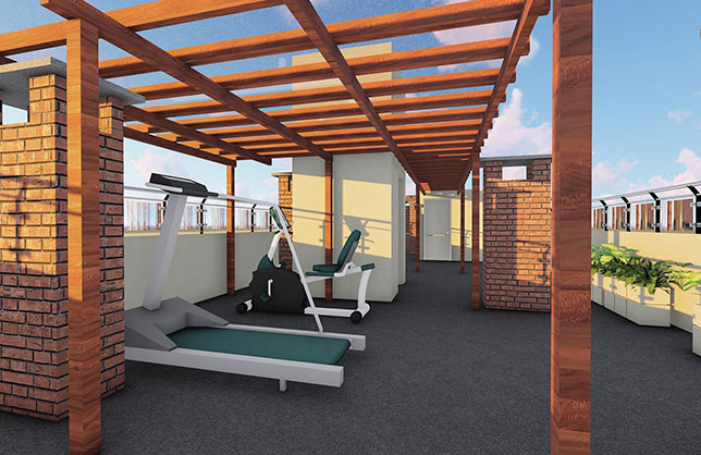 Terraza con Gimnasio al aire libre